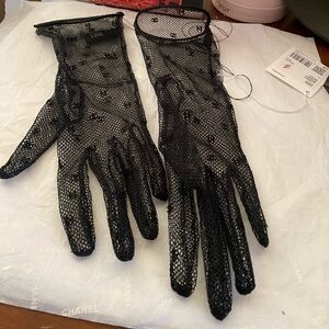 New authentic Chanel Black Mesh Gloves